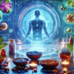 2025年の漢方薬DXを象徴するデジタル技術と伝統医学の融合。デジタル解析された薬草と漢方薬の進化