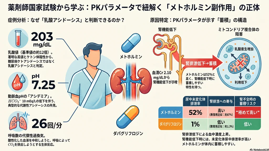 PKパラメータで紐解くメトホルミン副作用と乳酸アシドーシスの原因